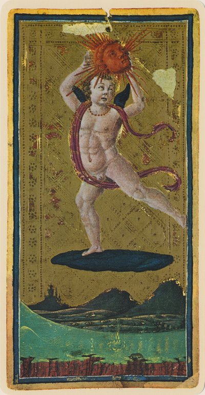 Die Sonne, Faksimile einer Tarotkarte aus dem 